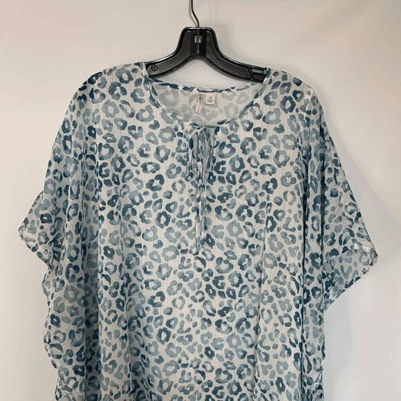 Cato Women's Abstract Print High Low Blue Mini Flowy Dress Size M - Picture 6 of 11